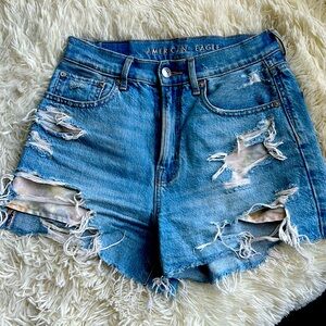 Ripped Denim Shorts